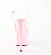 Pleaser SKY-308 Platform Sandal (Clear/Baby Pink)