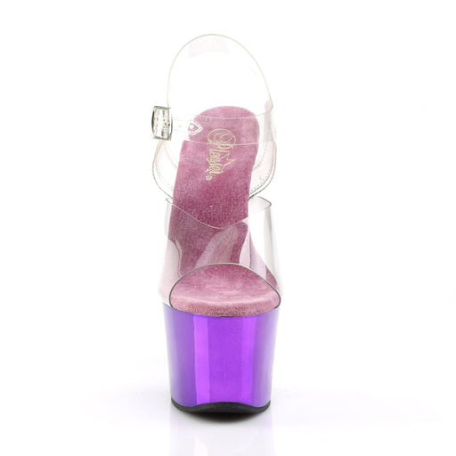 Pleaser SKY-308 Platform Sandal (Clear/Purple Chrome)