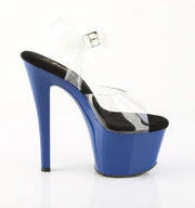 Pleaser SKY-308 Platform Sandal (Clear/Royal Blue)