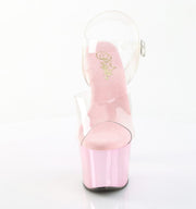 Pleaser SKY-308CHRS Platform Sandal (Clear/Baby Pink Chrome-AB Rhinestone)