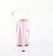 Pleaser SKY-308CHRS Platform Sandal (Clear/Baby Pink Chrome-AB Rhinestone)