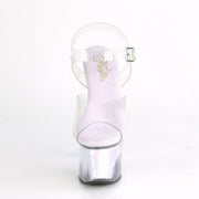 Pleaser SKY-308MC Platform Sandal (Clear/Lavender Hologram Inserts)