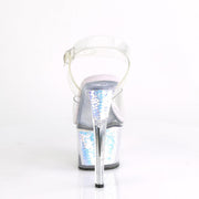 Pleaser SKY-308MC Platform Sandal (Clear/Lavender Hologram Inserts)