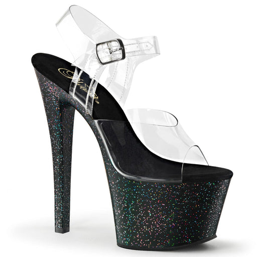 Pleaser SKY-308MG Platform Sandal (Clear/Black) 5