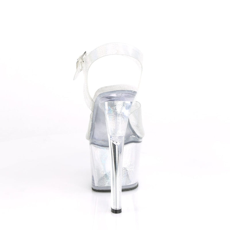 Pleaser SKY-308N Platform Sandal (Silver Hologram TPU/Silver Hologram Inserts)