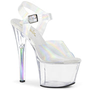 Pleaser SKY-308N-RBH Platform Sandal (Clear Hologram TPU/Clear)