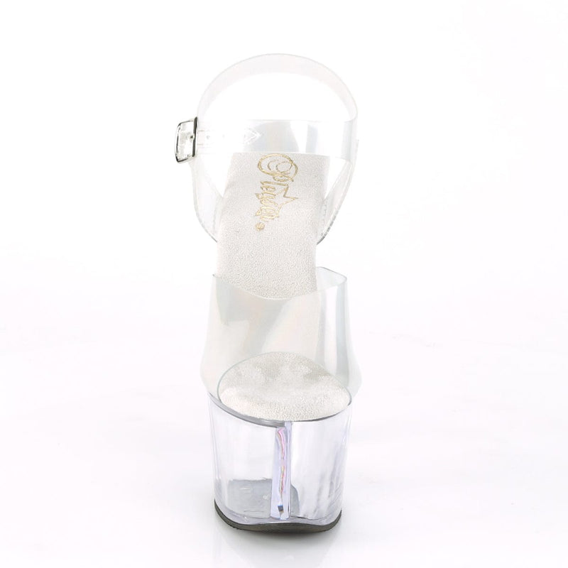 Pleaser SKY-308N-RBH Platform Sandal (Clear Hologram TPU/Clear)