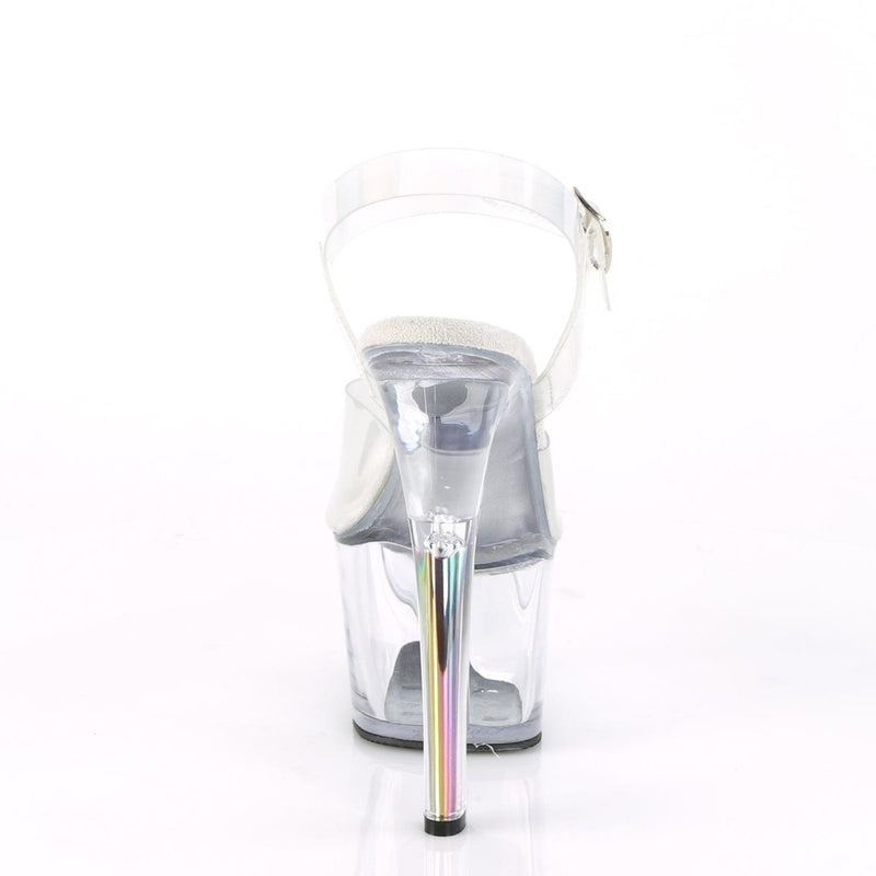 Pleaser SKY-308N-RBH Platform Sandal (Clear Hologram TPU/Clear)