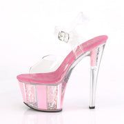 Pleaser SKY-308OF Clear/Baby Pink