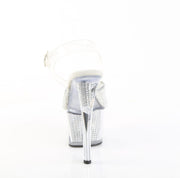 Pleaser SKY-308PREM-RSNT Clear TPU-Silver RS/Silver SRS Platform Sandals