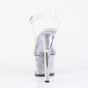 Pleaser SKY-308RSI Platform Sandal (Clear/Clear-Silver AB Rhinestone)