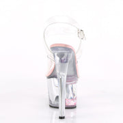 Pleaser SKY-308WHG Platform Sandal (Clear/Clear-Baby Pink Glitter)