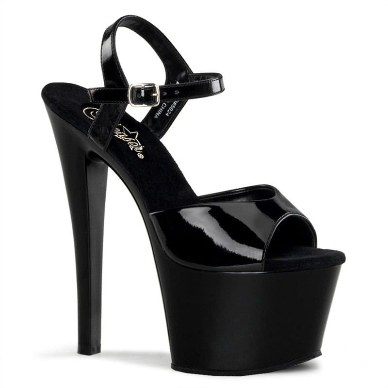 Pleaser SKY-309 Platform Sandal (Black Patent/Black)