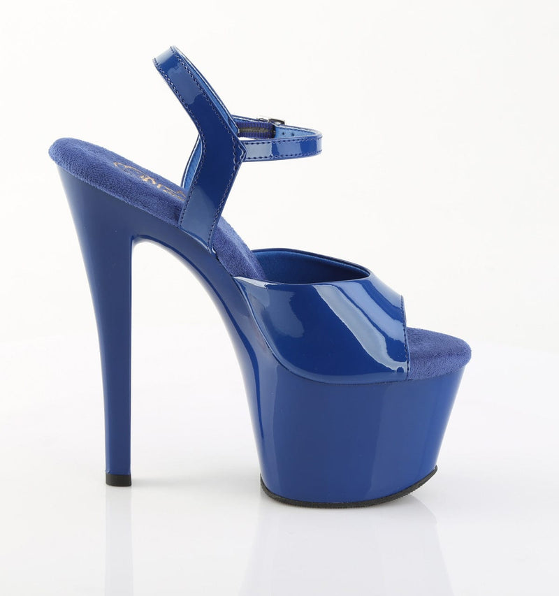 Pleaser SKY-309 Platform Sandal (Royal Blue Patent/Royal Blue)