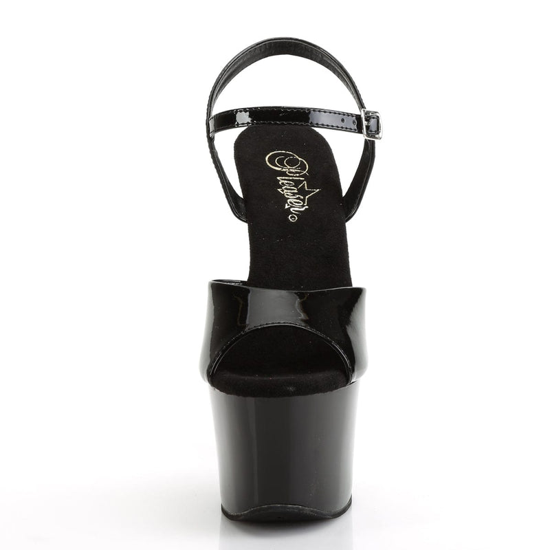 Pleaser SKY-309CHRS Platform Sandal (Black/Black-Silver AB RhinestoneTN)