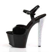 Pleaser SKY-309CHRS Platform Sandal (Black/Black-Silver AB RhinestoneTN)