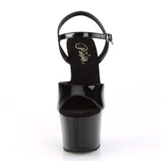 Pleaser SKY-309CRS Platform Sandal (Black/Black-Silver AB RhinestoneTN)