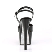 Pleaser SKY-309CRS Platform Sandal (Black/Black-Silver AB RhinestoneTN)