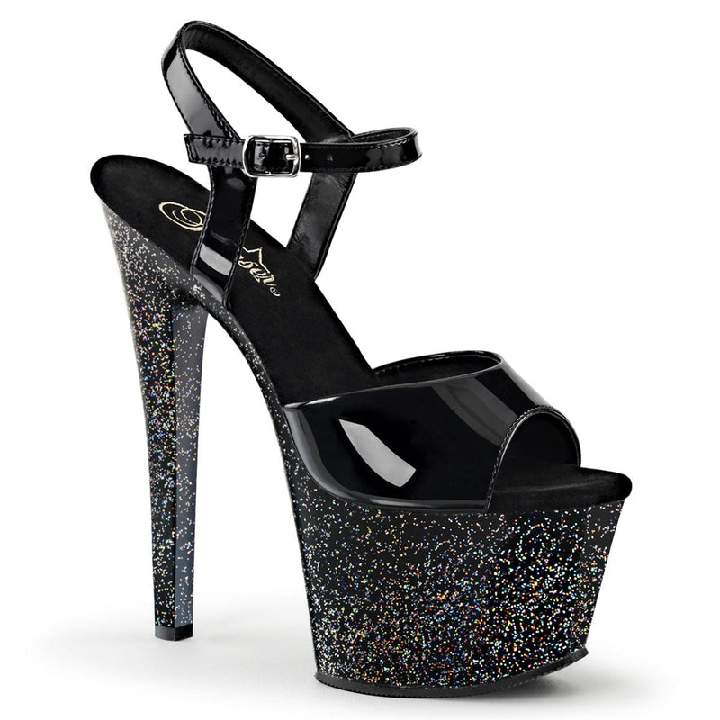 Pleaser SKY-309MG Platform Sandal (Black/Black)