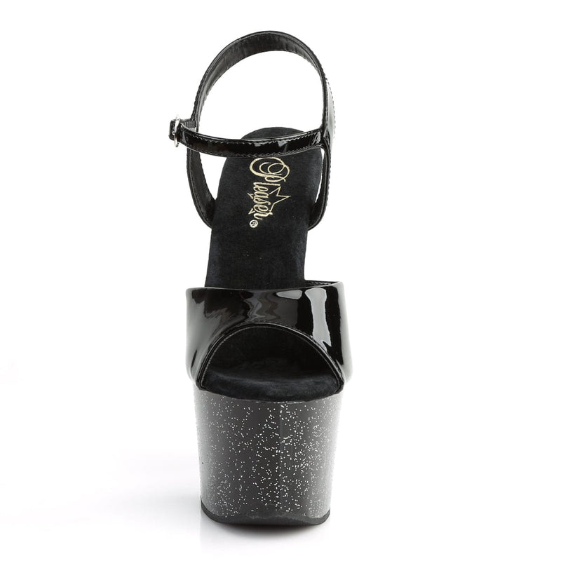 Pleaser SKY-309MG Platform Sandal (Black/Black)