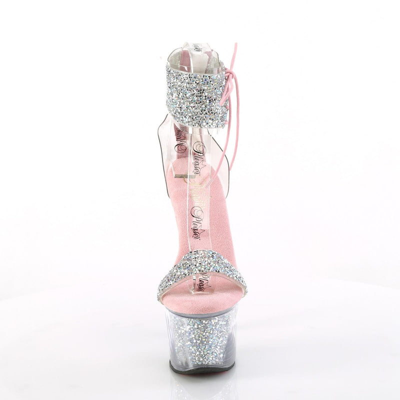 Pleaser SKY-327RSI Platform Sandal (Silver Multi Rhinestone-Baby Pink/Silver Rhinestone)