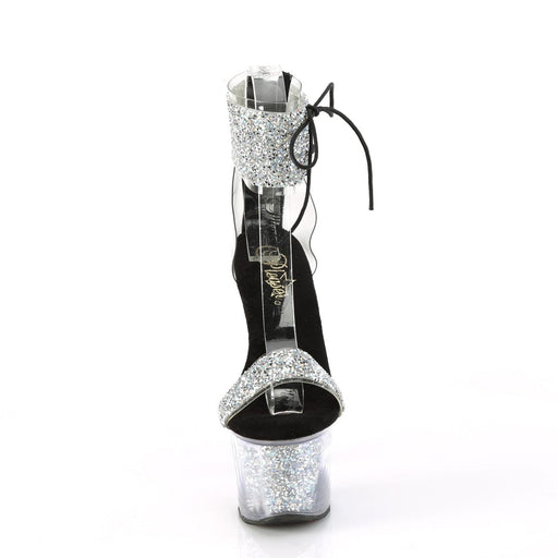 Pleaser SKY-327RSI Platform Sandal (Silver Multi Rhinestone-Black/Silver Rhinestone)