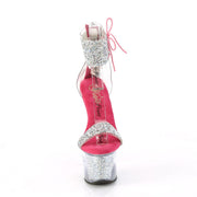 Pleaser SKY-327RSI Platform Sandal (Silver Multi Rhinestone-Hot Pink/Silver-Rhinestone)
