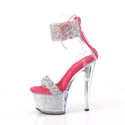 Pleaser SKY-327RSI Platform Sandal (Silver Multi Rhinestone-Hot Pink/Silver-Rhinestone)