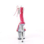 Pleaser SKY-327RSI Platform Sandal (Silver Multi Rhinestone-Hot Pink/Silver-Rhinestone)
