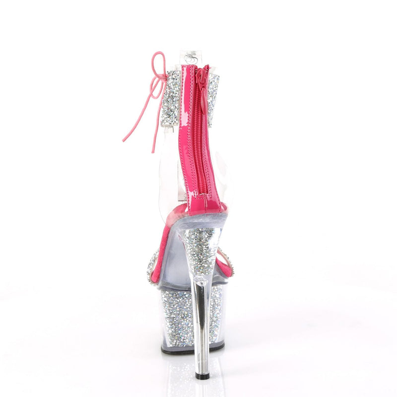 Pleaser SKY-327RSI Platform Sandal (Silver Multi Rhinestone-Hot Pink/Silver-Rhinestone)