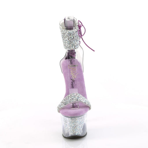 Pleaser SKY-327RSI Platform Sandal (Silver Multi Rhinestone-Lavender/Silver Rhinestone)
