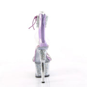 Pleaser SKY-327RSI Platform Sandal (Silver Multi Rhinestone-Lavender/Silver Rhinestone)