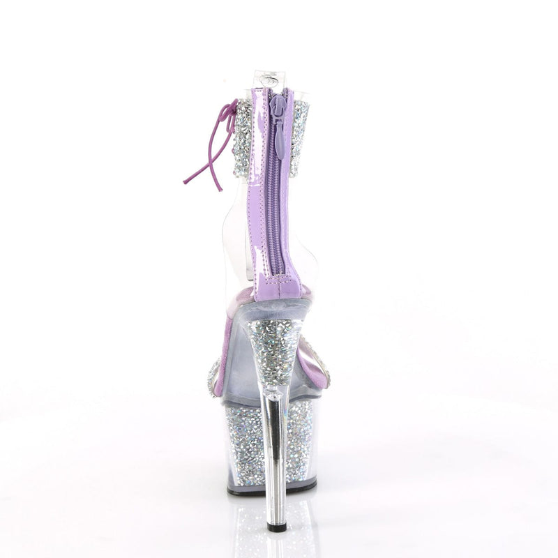 Pleaser SKY-327RSI Platform Sandal (Silver Multi Rhinestone-Lavender/Silver Rhinestone)