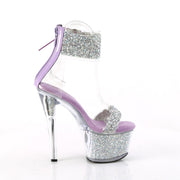 Pleaser SKY-327RSI Platform Sandal (Silver Multi Rhinestone-Lavender/Silver Rhinestone)