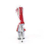 Pleaser SKY-327RSI Platform Sandal (Silver Multi Rhinestone-Red/Silver Rhinestone)