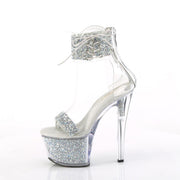 Pleaser SKY-327RSI Platform Sandal (Silver Multi Rhinestone-Silver/Silver Rhinestone)