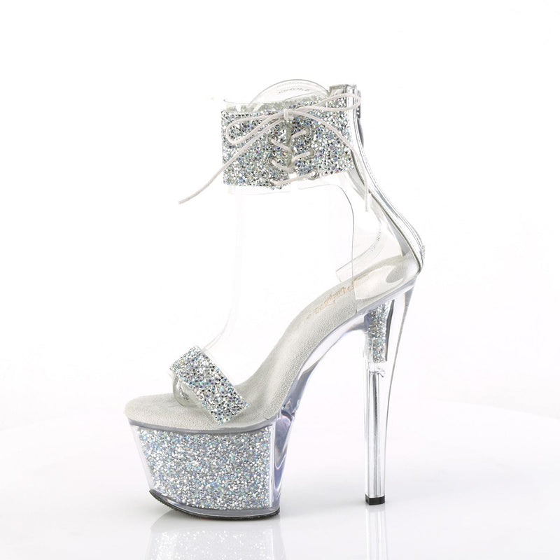 Pleaser SKY-327RSI Platform Sandal (Silver Multi Rhinestone-Silver/Silver Rhinestone)