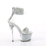 Pleaser SKY-327RSI Platform Sandal (Silver Multi Rhinestone-Silver/Silver Rhinestone)