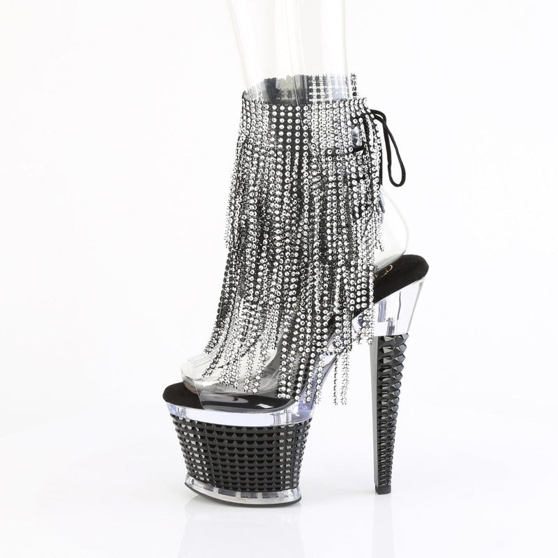Pleaser SPECTATOR-1017RSF Platform Ankle Boot (Clear/Clear-Black)