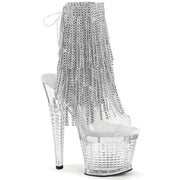 Pleaser SPECTATOR-1017RSF Platform Ankle Boot (Clear-Silver/Clear)