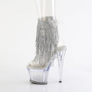 Pleaser SPECTATOR-1017RSF Platform Ankle Boot (Clear-Silver/Clear)