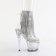 Pleaser SPECTATOR-1017RSF Platform Ankle Boot (Clear-Silver/Clear)