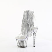 Pleaser SPECTATOR-1017RSF Platform Ankle Boot (Clear-Silver/Clear-Silver Chrome)