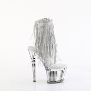 Pleaser SPECTATOR-1017RSF Platform Ankle Boot (Clear-Silver/Clear-Silver Chrome)