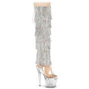 Pleaser SPECTATOR-3019C-RSF Platform Knee High Boot (Clear TPU-Silver/Clear) 6
