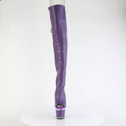 Pleaser SPECTATOR-3030 Platform Thigh High Boot (Purple Faux Leather/Clear-Purple Matt)