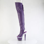 Pleaser SPECTATOR-3030 Platform Thigh High Boot (Purple Faux Leather/Clear-Purple Matt)