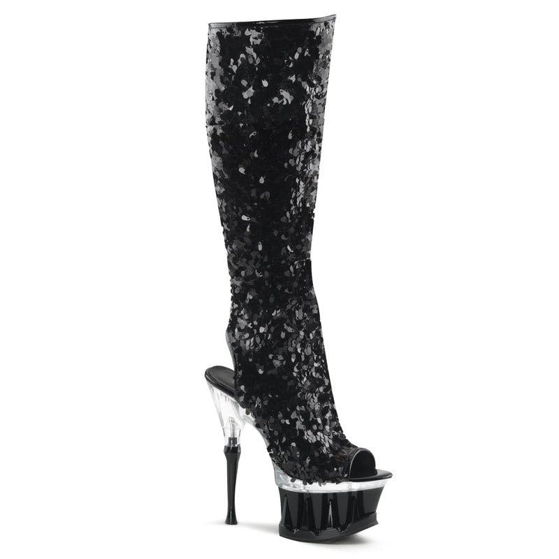 Pleaser SPIKY-2019 Black Sequins/Black