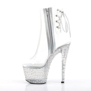 Pleaser STARDANCE-1018C-7 Platform Ankle Boot (Clear/Clear-Silver Multi Rhinestone)