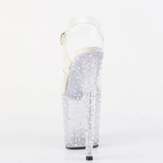 Pleaser STARDANCE-808 Platform Sandal (Clear/Clear-Silver Multi Rhinestone)